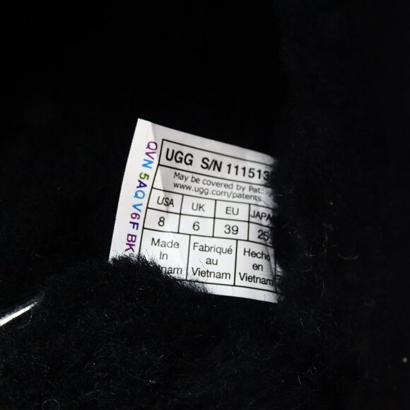 UGG Australia Pearle Cozy Genuine Shearling Scuff Slippers In Black Sz 8 - Picture 5 of 7